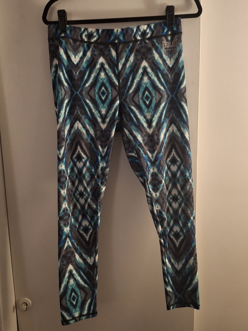 Everlast Sport Women's Geometric Print Leggings - Teal & Black